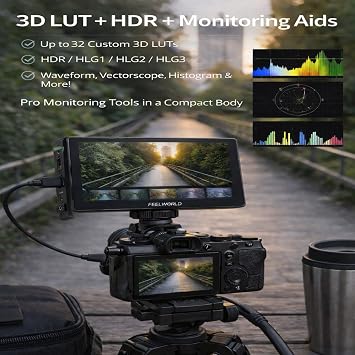FEELWORLD P6XL 6 Inch Aluminium Built-in Battery DSLR Camera Field Monitor