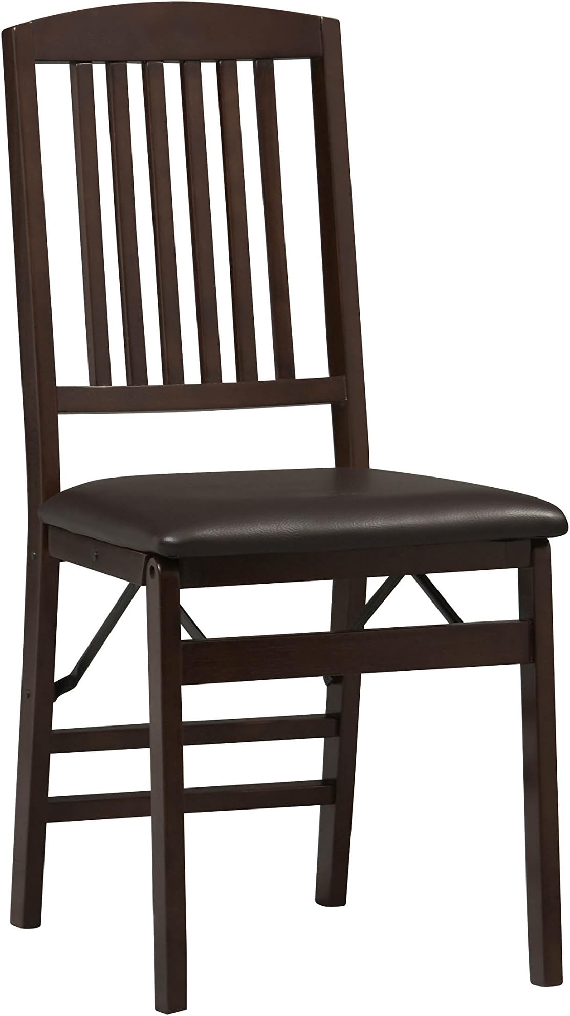 01825ESP-02-AS-U Triena Mission Back Set of 2 Folding Chair, 17" w x 20" d x 36" h, Brown