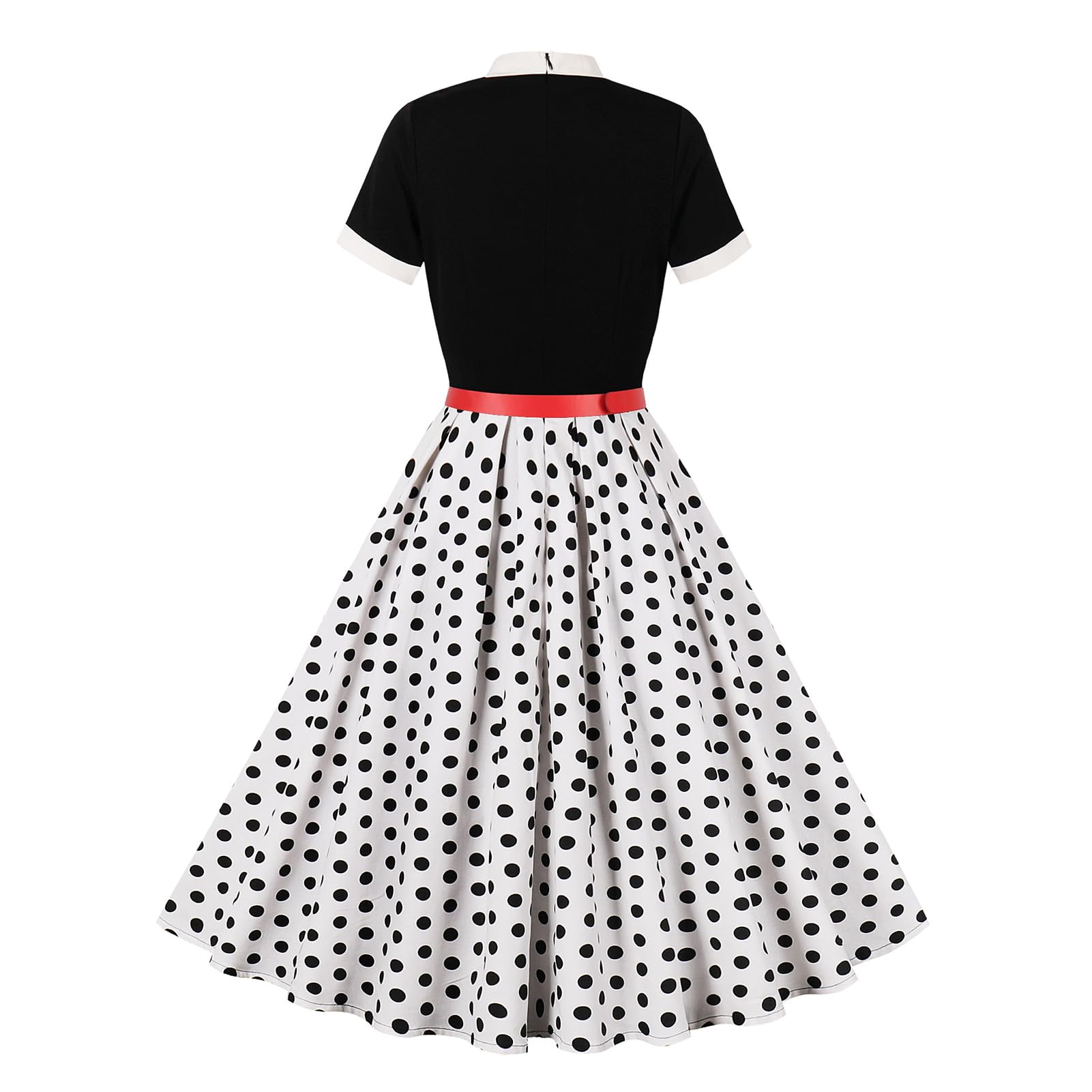 Odizli Robes Rockabilly pour femme années 50 vintage à manches courtes cravate à pois fleurs swing longueur genou robe coctail avec ceinture