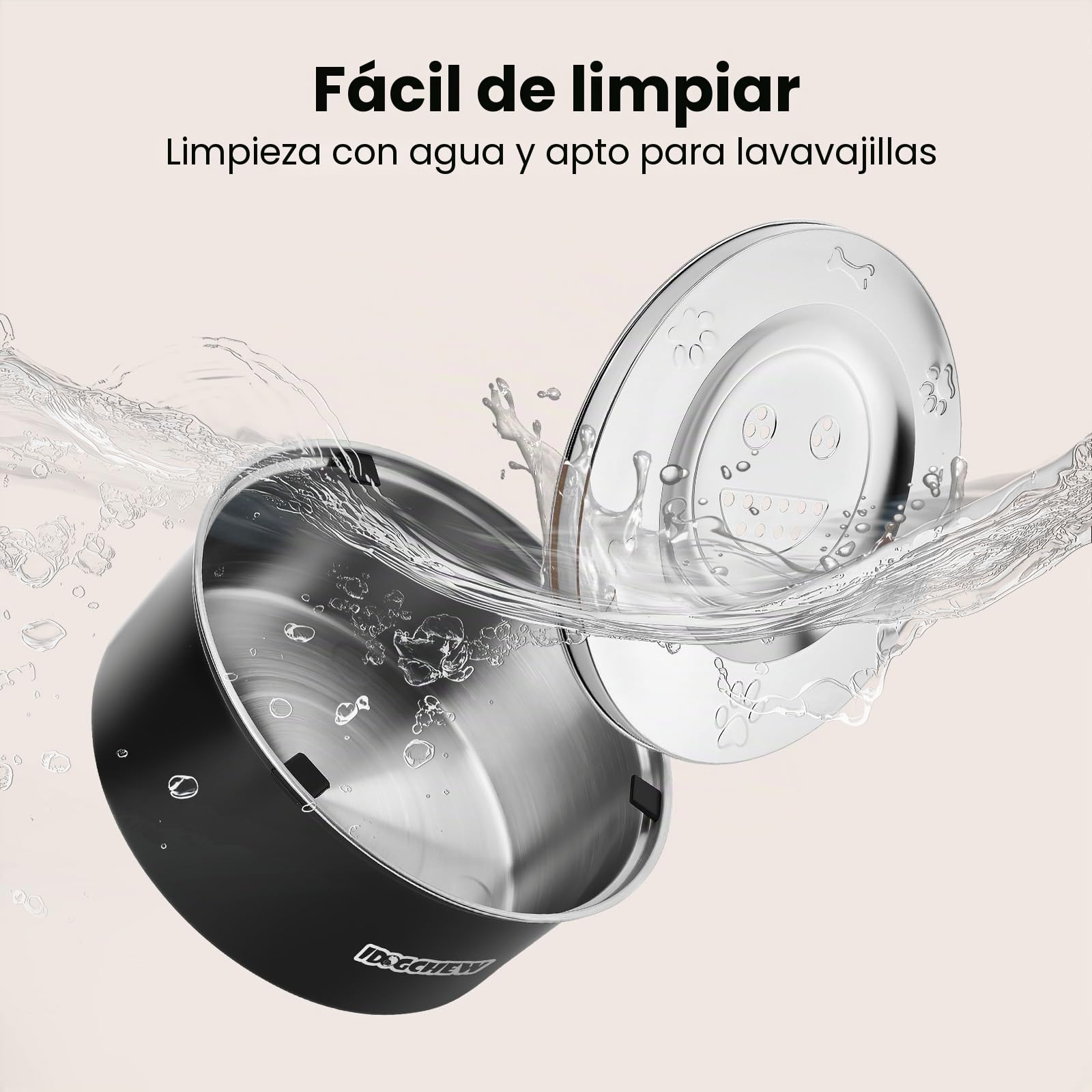 Bebedero Flotante para Perros de Acero Inoxidable – Cuenco Antigoteo con Bandeja Cerrada, Agua Limpia sin Salpicaduras, Base Antideslizante, 1L / 3L