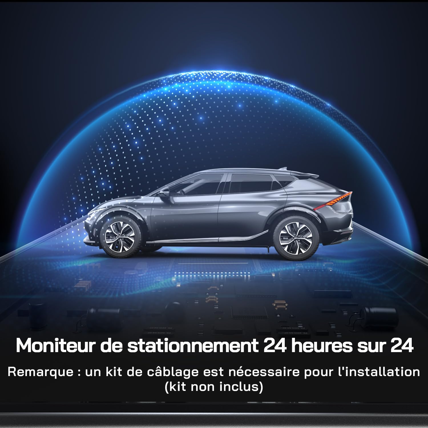 WOLFANG 4K Dashcam Voiture Avant Arrière, Wi-FI Caméra Voiture, Grand Angle 170°, G-Capteur, Mode Stationnement 24H, Vision Nocturne, Enregistrement en Boucle