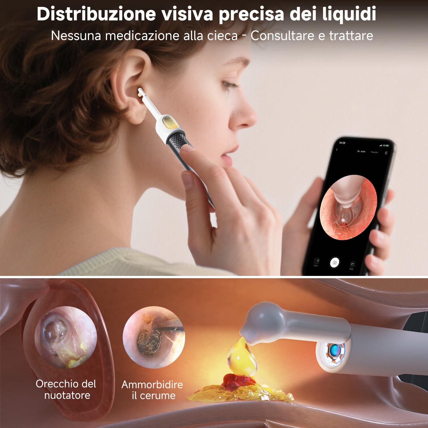 Bebird Otoscopio Digitale, 1920P HD Flessibile Pulisci Orecchie con Telecamera, Kit Rimozione Cerumeper Orecchie/Naso/Gola, Pulizia Orecchie con Pinzette, Punte Sostituibili per Adulti e Bambini