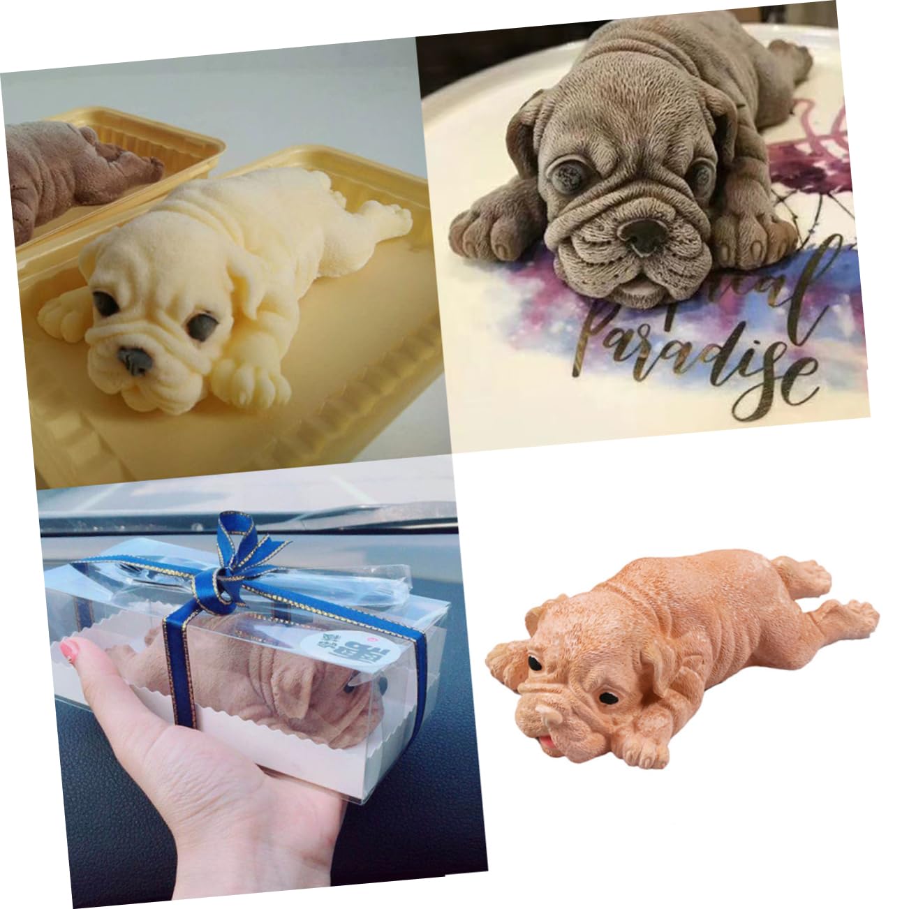 Alipis Stampo in Silicone per Fondente Forma di Shar Pei per Torte Cioccolato Caramelle e Decorazioni Dolciarie Antiaderente Facile da Pulire e Riporre