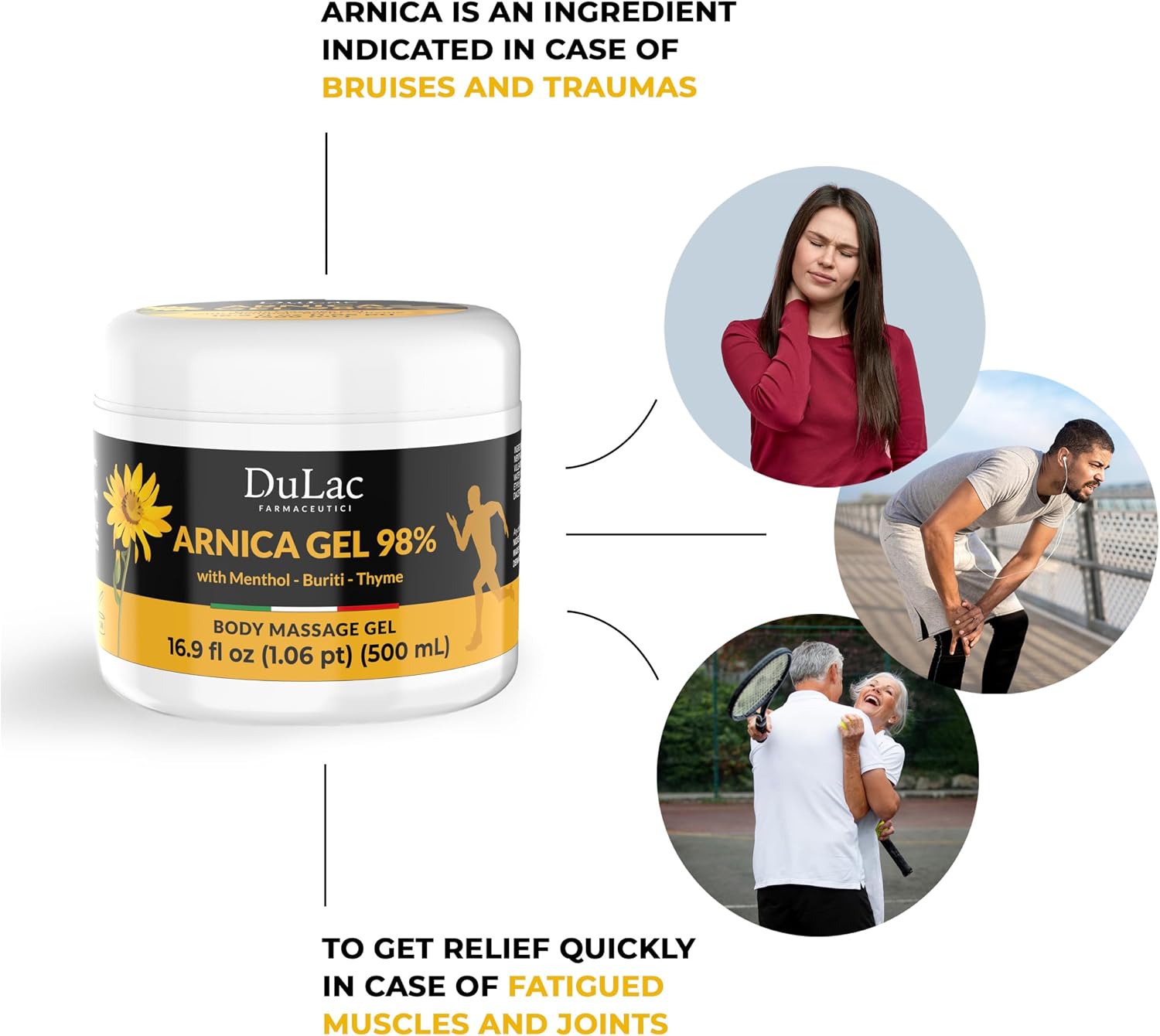 Dulac Arnica Body Massage Gel – Water-Based Cosmetic Massage Gel with Arnica Montana, Fast-Absorbing Lightweight Texture, Non-Greasy Feel, Dermatologically Tested, 16.9 fl oz (Pack of 2) image 4