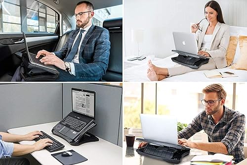 Miniatura 6 de MAX SMART Soporte para laptop con alfombrilla para mouse adjunta cojín y ventilador de refrigeración USB soporte antideslizante con escudo térmico