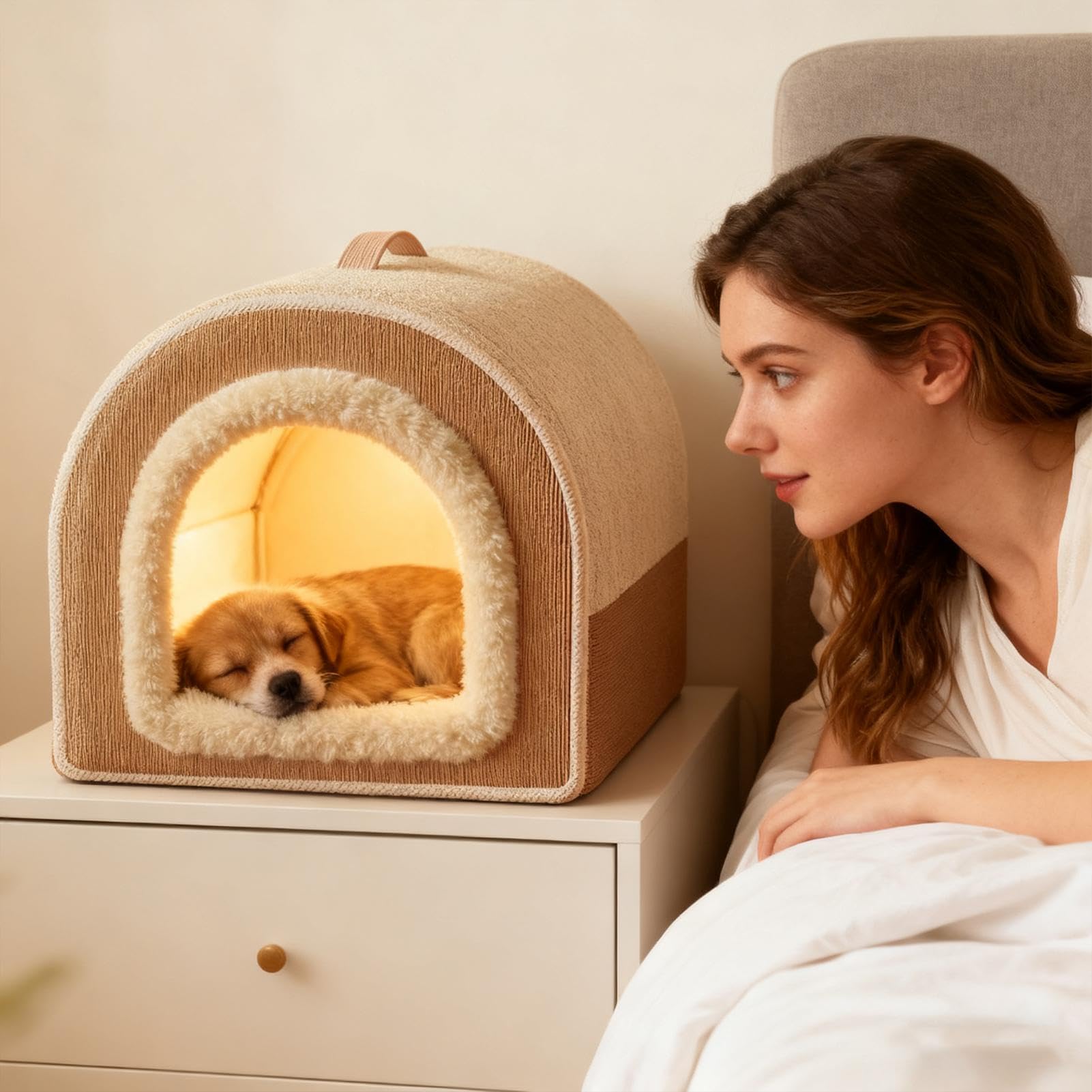 Maison d'extérieur pour chat | Abri dôme pour temps froid, lits en peluche