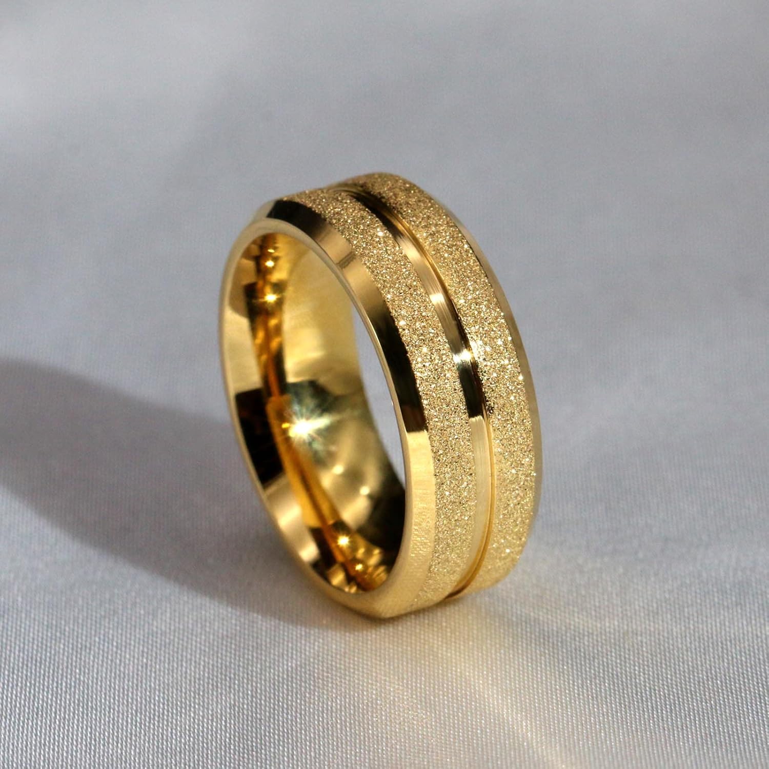 ringheart Couple Rings Matching Ring 1.5ct CZ Gold Plated Women Wedding Ring Sets for Him and Her Ring Sets
