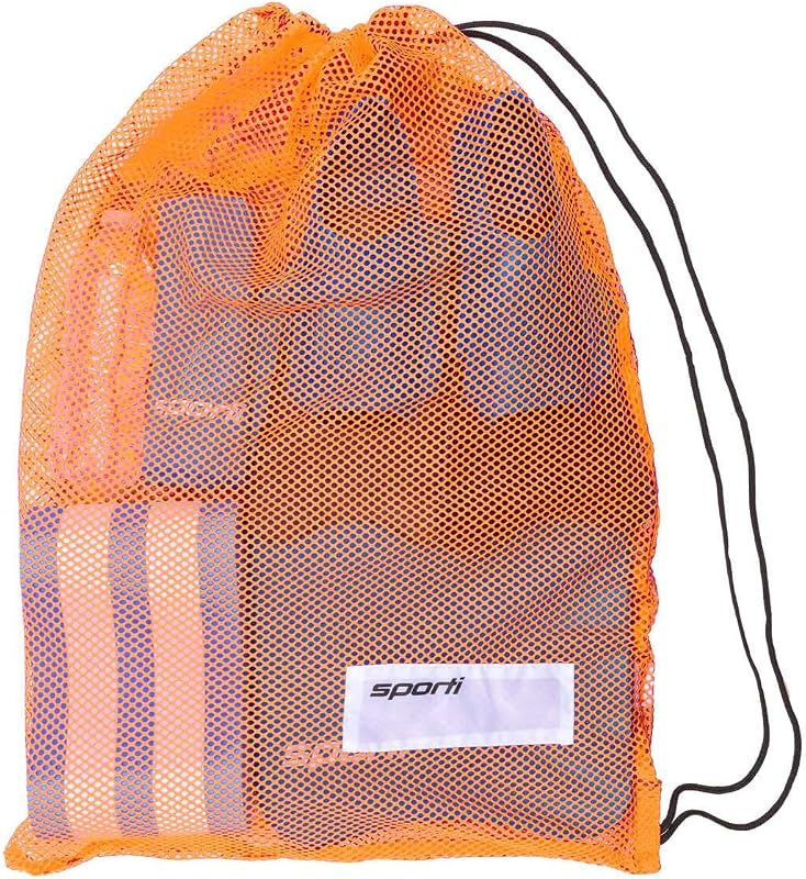 Swim Training Set – Hand Paddles for Stroke Power + Quick-Dry Mesh Bag for Gear Storage Swimmers ( Grey - Orange )