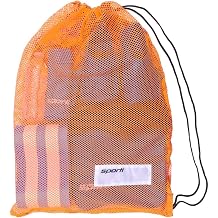 Swim Training Combo Kids Kickboard & Mesh Gear Bag Set for Pool Workouts, Lap Swimming, Drying & Easy Gear Storage Aqua - Orange