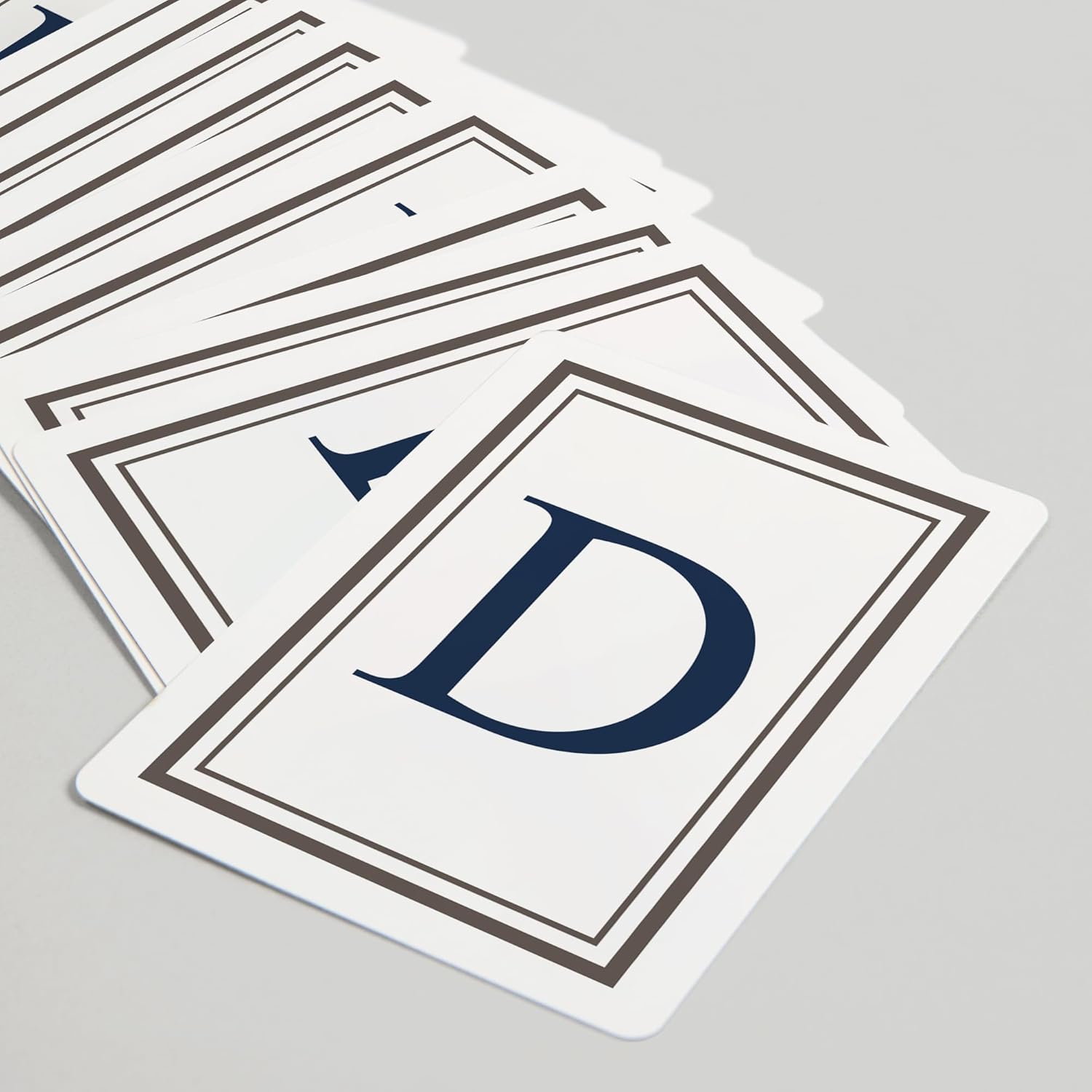 Lantern Press Monogram, Estate, Gray and Blue, D, 52 Playing Cards for Adults, Poker Size Card Deck