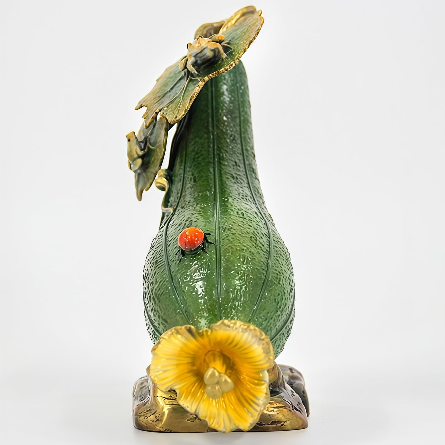 Top Brass Artificial Luffa, Faux Fake Luffa, Artificial Vegetable, Fake Faux Vegetable, Feng Shui Decor & Gifts for Home, Feng Shui Statue, Chinese New Year Decoration, Chinese Decor & Gifts (Small)