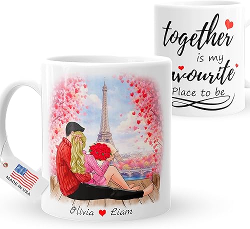 Miniatura 9 de Taza personalizada para pareja del día de San Valentín - Regalo para ella él - Diseño personalizado para novio, novia, marido, esposa con tema de