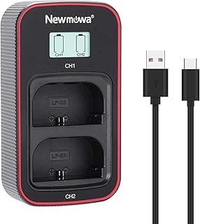 Newmowa Smart LCD Display Dual USB Charger for Canon LP-E6,LP-E6N and Canon EOS 5DS R, EOS 5DS, EOS 5D Mark IV, EOS 5D Mark III, EOS 5D Mark II, EOS 6D, EOS 7D, EOS 7D Mark II, EOS 60D, EOS 60Da
