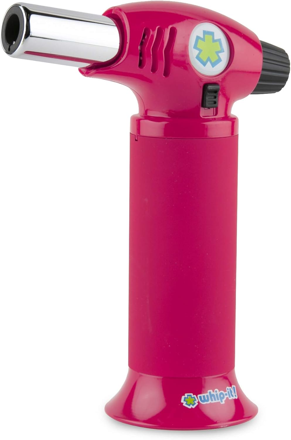 Whip-It! Ion Torch - All Pink. Butane Torch Lighter, Refillable Cooking Torch with Adjustable Flame, Safety Lock for Soldering, Kitchen, Welding