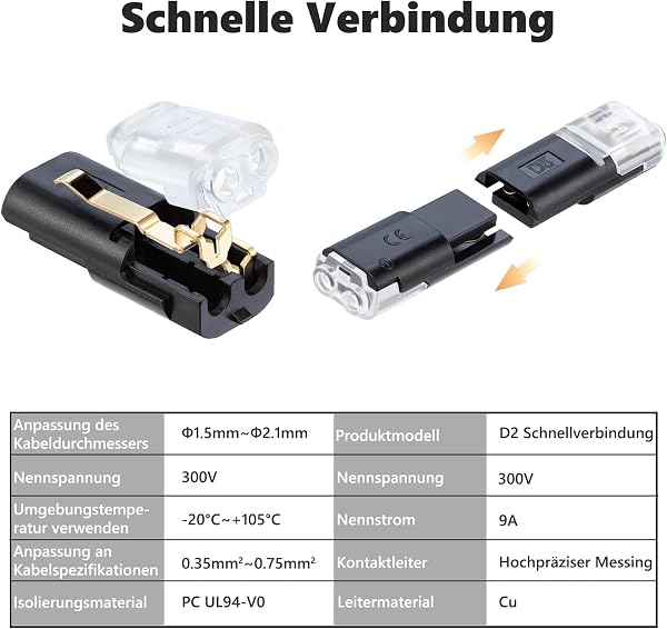 40 Stück Auto Kabelverbinder Wasserdicht 2 Polig, 2 Pin Stecker Kabelverbinder, Schnelle Auto Kabelverbindungen 12V für 18-22 AWG Kabel Crimp, Steckbarer Kabelanschluss für KFZ LKW - 3