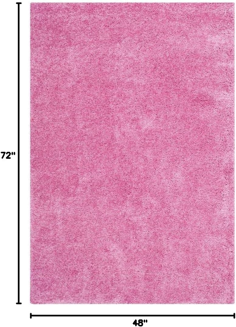SAFAVIEH Area Rug 4x6 - California Shag Collection - Pink, Non-Shedding & Easy to Clean, Ultra Plush Thick Pile, Ideal for Living Room, Bedroom, Dining Space (SG151-3232)