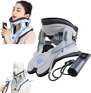 Cervicorrect Neck Brace Traction Device, Electric Air Pump Cervical Traction Device With 8 Built-in Airbag Support, Neck Brace For Neck Pain Relief and Relaxation, DenGFEN, Electric Model