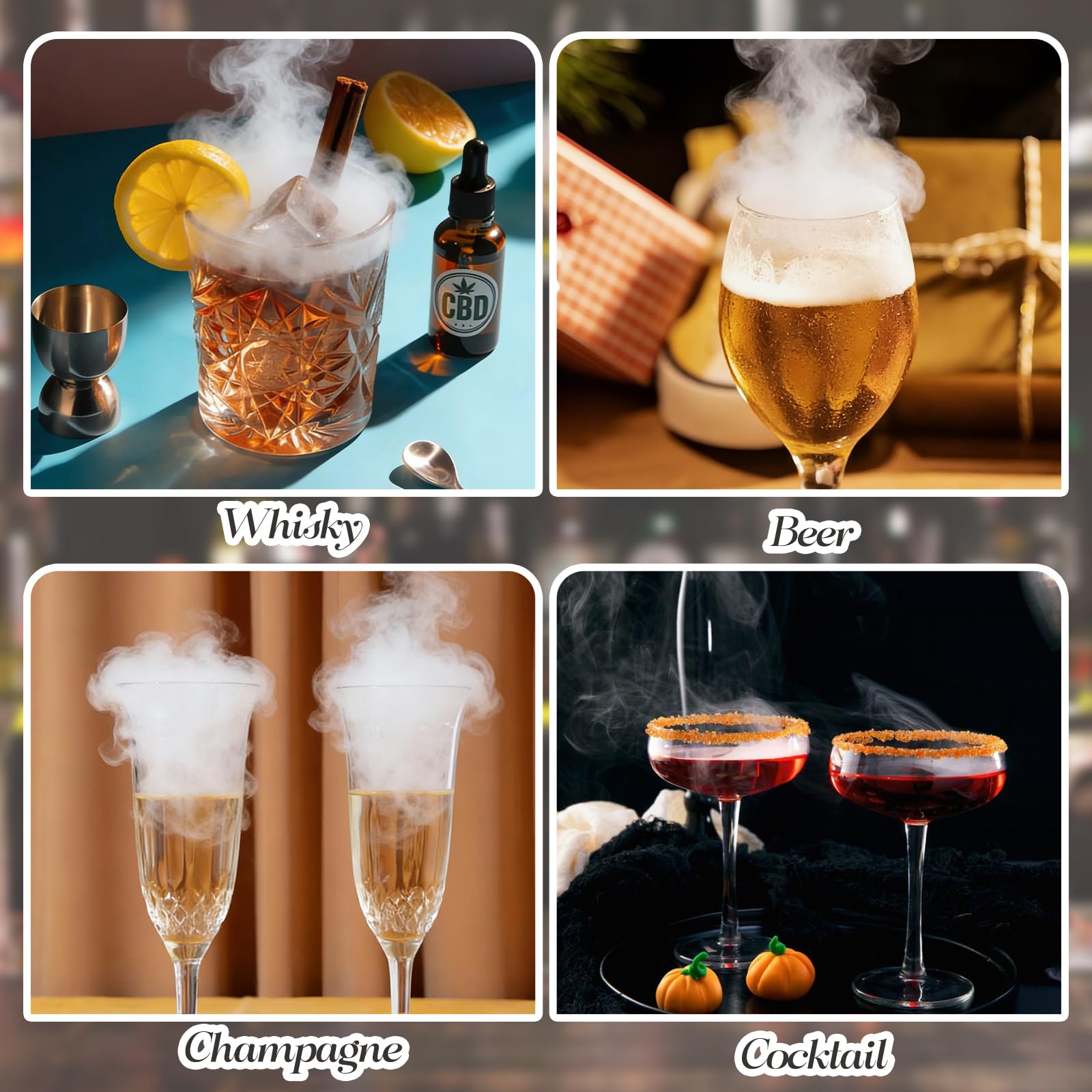 RoseFlower Kit De Fumeur Cocktail, Nostalgia Smoker Kit Pour Whisky