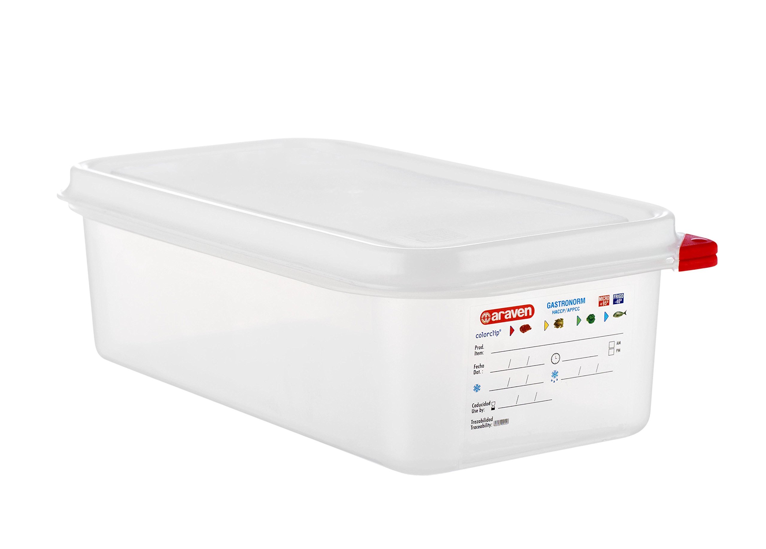 ARAVEN Air Tight GN PP Contenedor 4L (paquete de 6)
