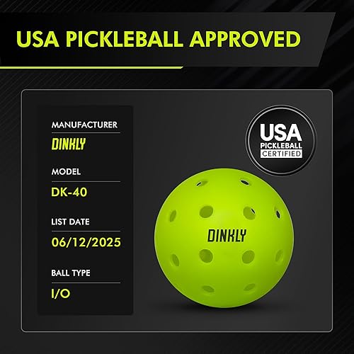 Miniatura 9 de Pelotas de pickleball, bolas de pickleball para exteriores, aprobadas por USAPA, bola de pepinillo de durabilidad mejorada con diseño moldeado por