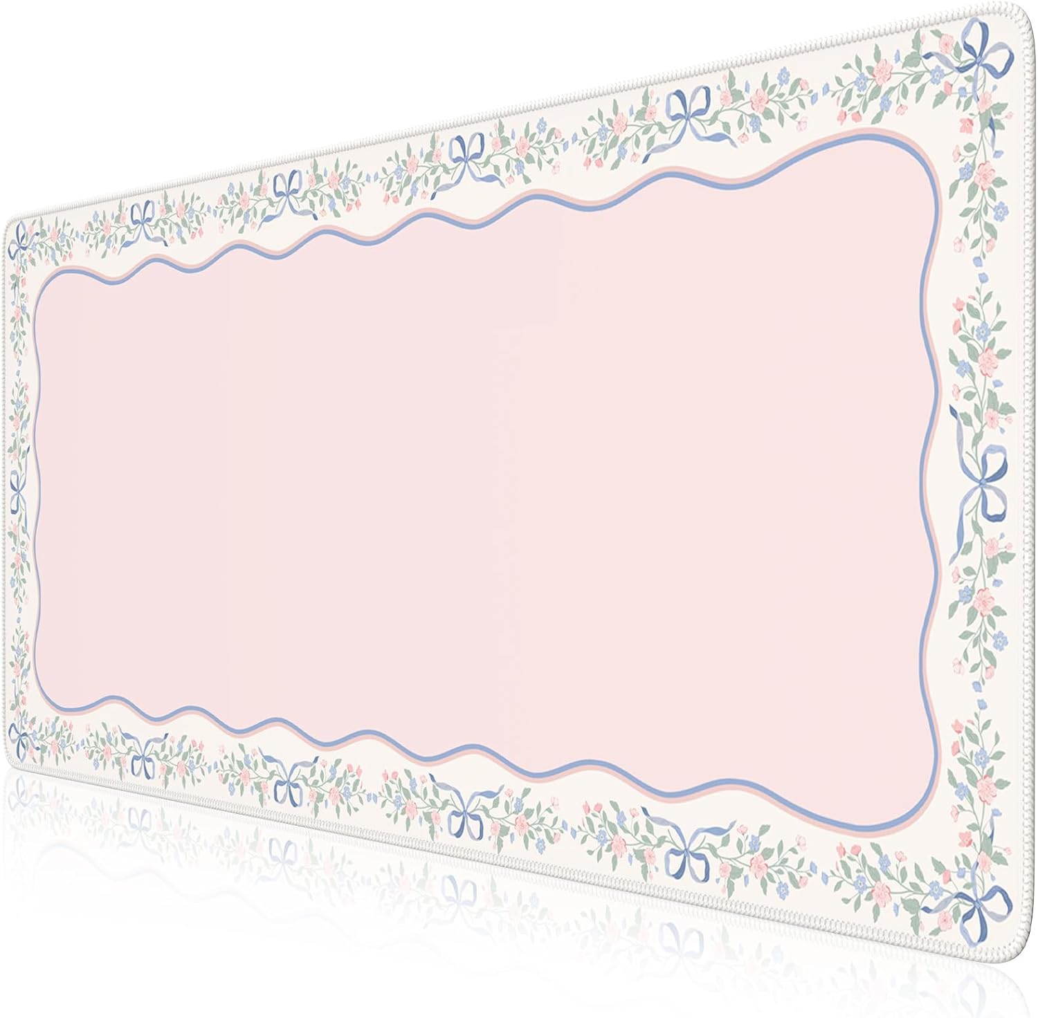 iCasso Pink Desk Mat,Cute Desk Pad for Keyboard and Mouse,Anti-Slip Large Gaming Mousepad XXL,Soft Lycra Surface Computer Mat Women,Girly Keyboard Pad for Home Office