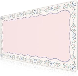iCasso Pink Desk Mat,Cute Desk Pad for Keyboard and Mouse