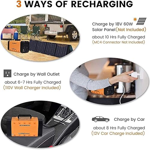 Miniatura 5 de Estación de energía portátil de 288 Wh, 500 W, generador solar, batería de litio de reserva recargable con salida ACDCUSB, linterna para CPAP