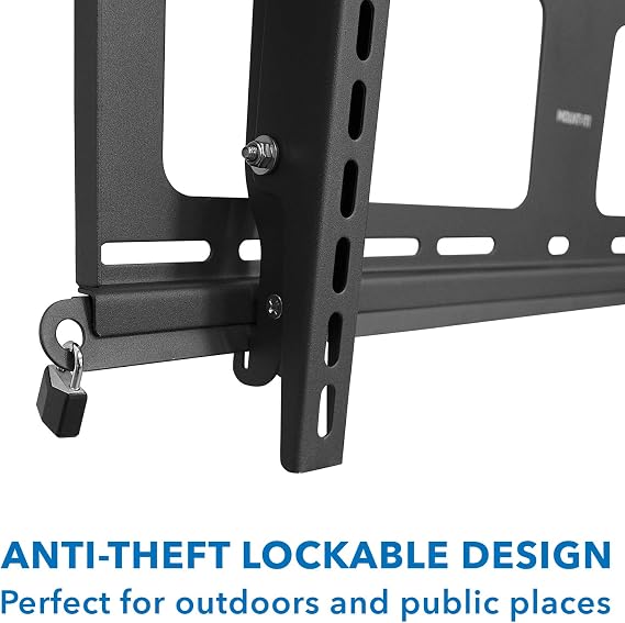 Mount-It! Weatherproof TV Wall Mount | Lockable & Tilting 2.1 Low Profile Design Fits 37 38 42 50 55 58 60 65 70 75 80 Inch Televisions | VESA Compatible up to 600x400mm | 176 Pound Capacity
