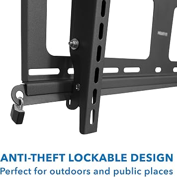 Mount-It! Weatherproof TV Wall Mount | Lockable & Tilting 2.1 Low Profile Design Fits 37 38 42 50 55 58 60 65 70 75 80 Inch Televisions | VESA Compatible up to 600x400mm | 176 Pound Capacity