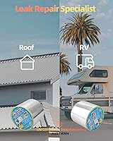 Vista 6 de Cinta de aluminio de goma de butilo de 2 pulgadas x 16.4 pies (ancho x largo), cinta de butilo de aluminio súper impermeable, reparación multiusos