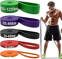 ROSAPOAR 5-Pack Pull Up Assist Resistance Bands Set - Natural Latex Loop Bands 5-125lbs for Strength Training, Fitness, Physical Therapy Men Women