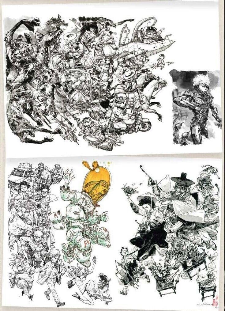 Generisch Kim Jung 2022 sketchbook Skizzensammlung 283P Comic Magazin Kunstbuch Hardcover Skizzenbuch Zeichnung Manuskript