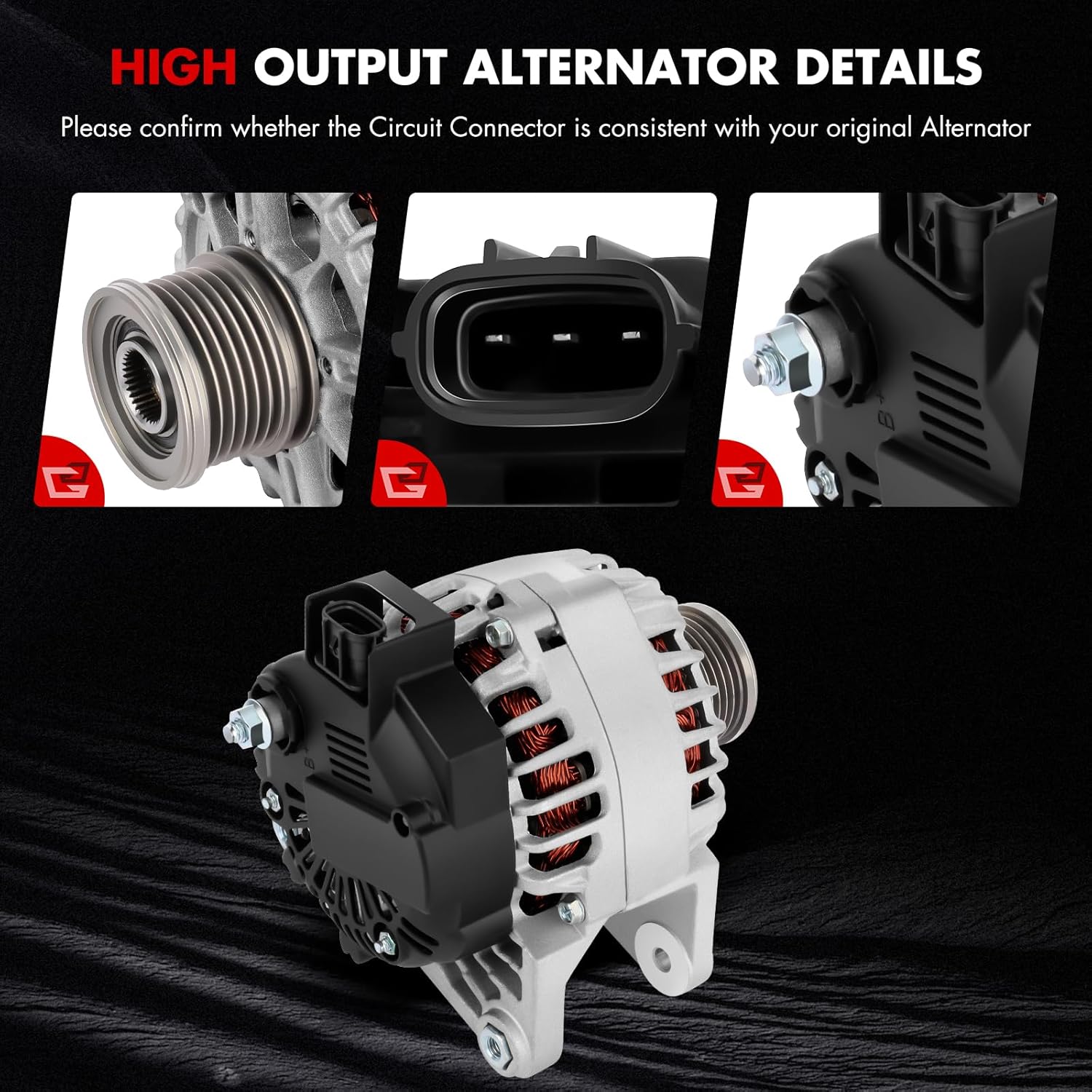 Alternator Compatible for Nissan for Sentra 2013-2016, High Output Alternator AVA0169 400-40136 23100-3SH2B