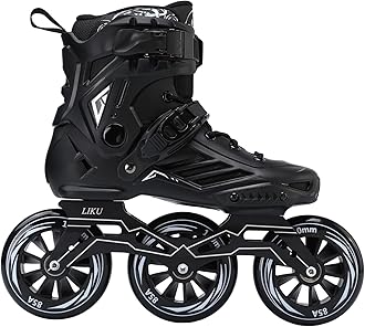 LIKUBlack 3WD 110 Inline Skate,3 Wheels Racing Skate Unisex