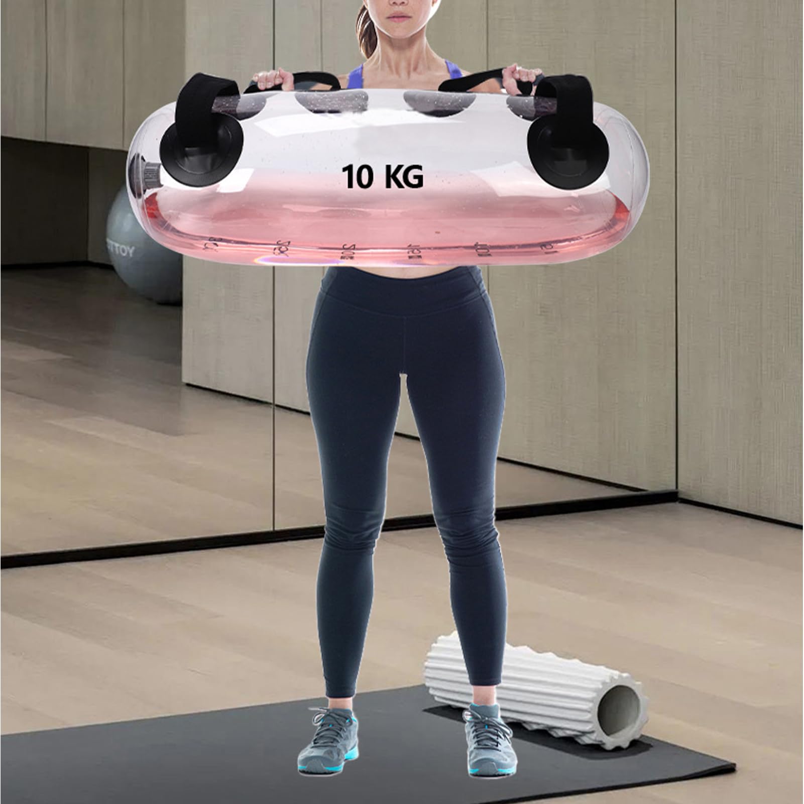 Water Weights Aqua Bag - Water Training Bag Fitness | Transparent Water Weights Workout Aqua Bag | Sandbag Alternative Women Men Stability Fitness Equipment For Gym, Living Room And Dorm