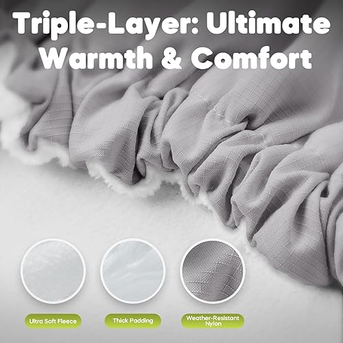 Miniatura 9 de Funda de asiento de automóvil de invierno para bebés, funda de transporte con cremalleras y borde elástico, toldo para asiento de automóvil para