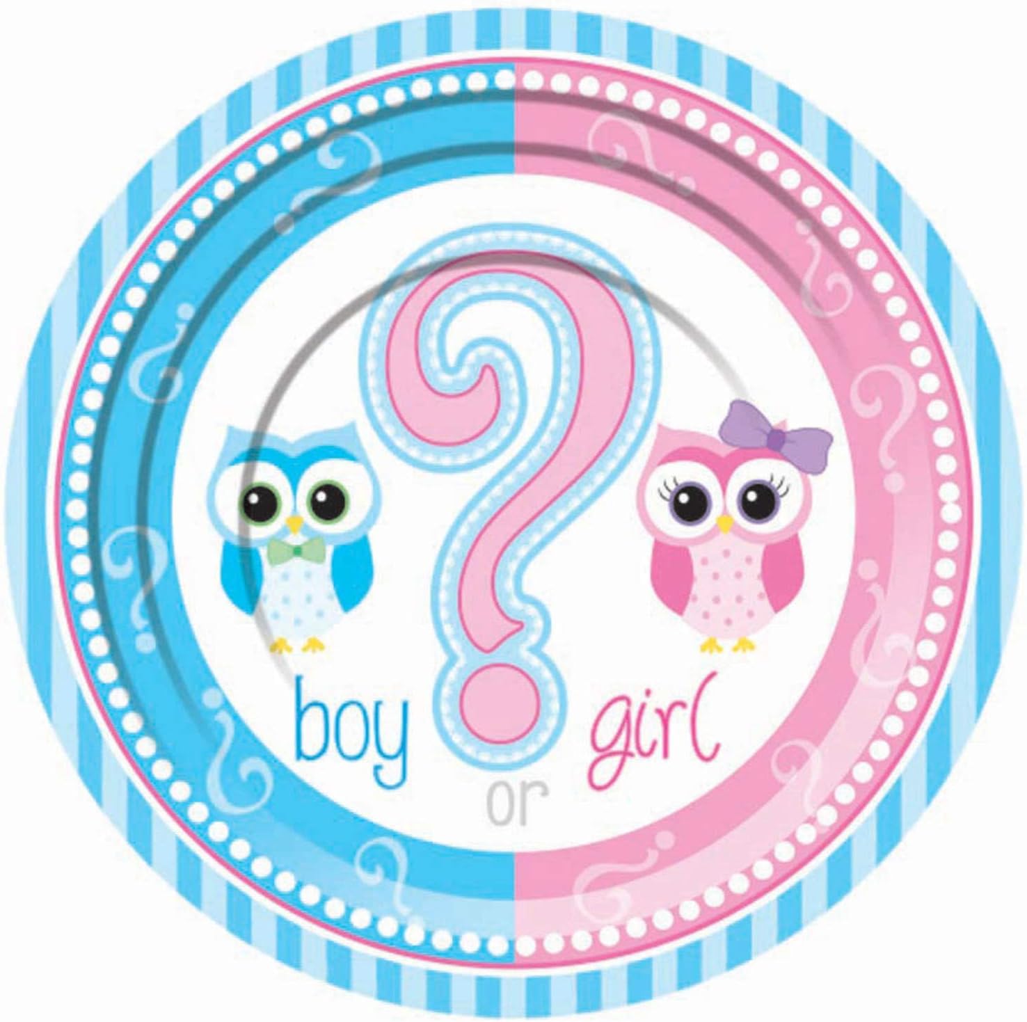 Forum Novelties Baby Reveal-7' Plates, Multicolor