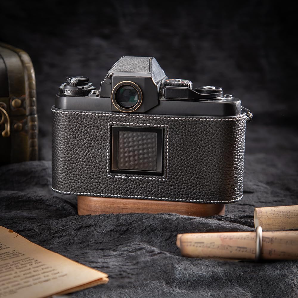 Amazon.co.jp: F3 カメラ専用レトロな牛革手作りのハーフケース 軽量