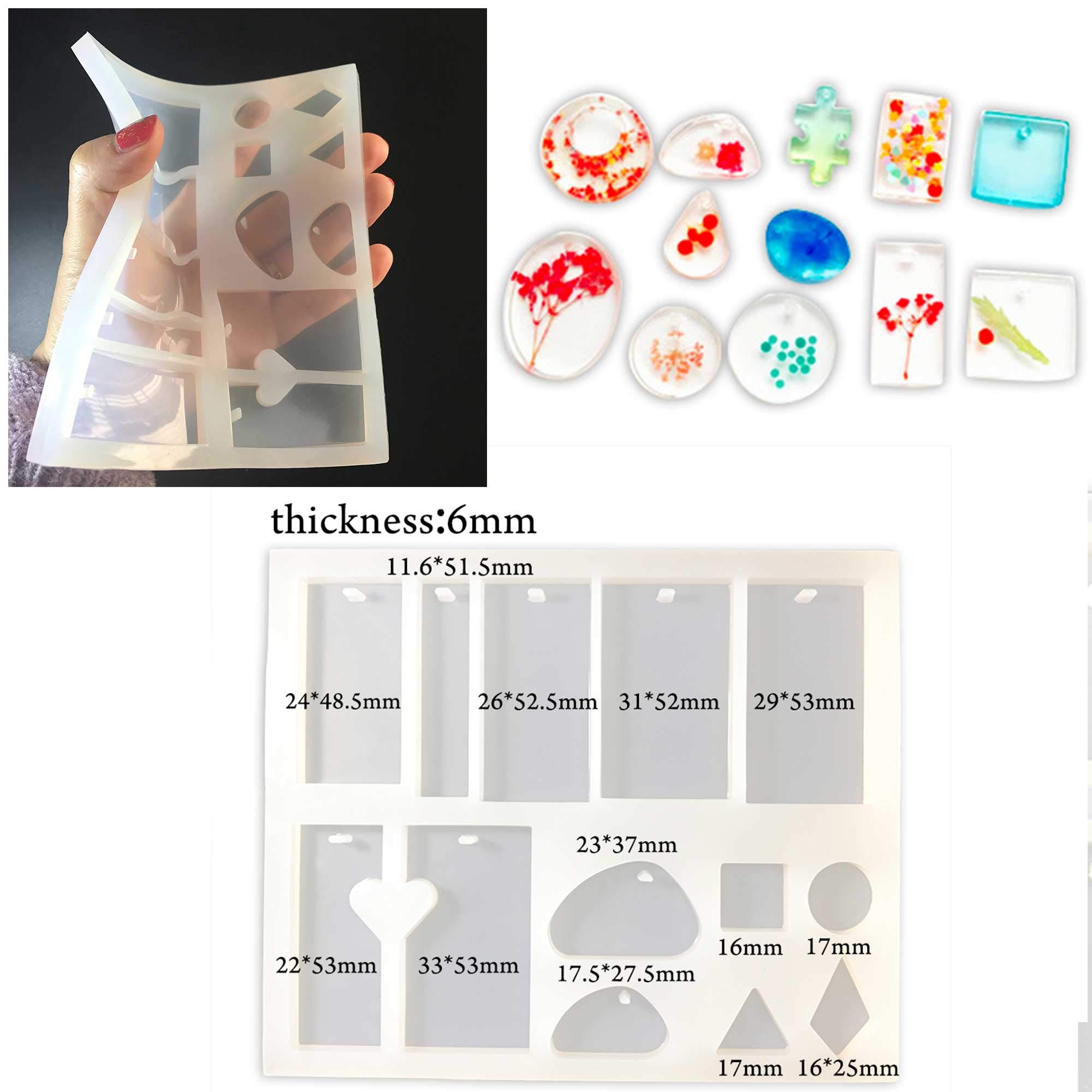 Geruchsneutral, 250 g, transparent, kein Vermischen von UV-Kleber, 9 Silikonformen, 15 offene Rückenfassungen für DIY-Schmuck, Handwerk, Anhänger, Anhänger, Halsketten, Ohrringe, Armbänder