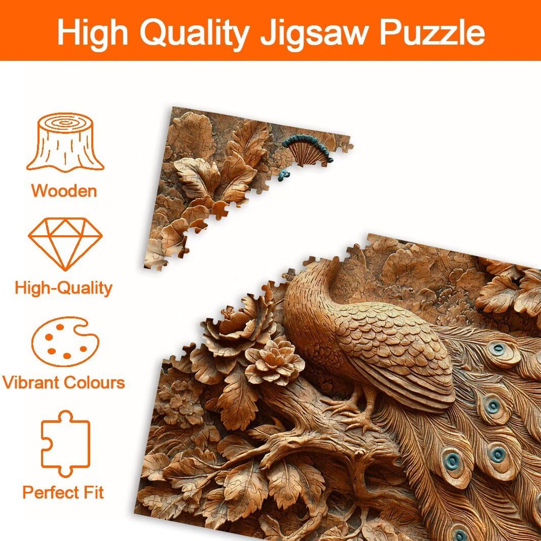Puzzle 2000 Pezzi, Puzzle Pavone, Misura: 100x71cm, Regalo Donna/Uomo -8721
