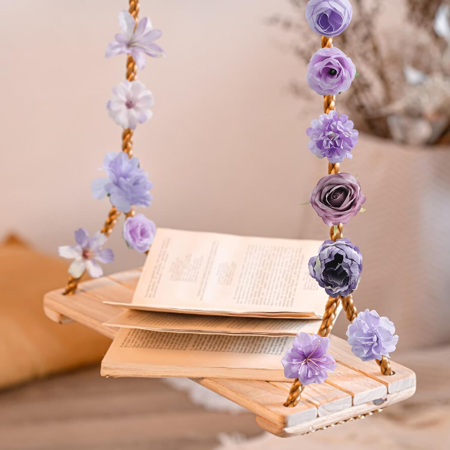 Fake Flower Heads for Crafts - Purple Silk Artificial Roses, Peonies, Daisies & Mini Floral Heads Bulk (48-Pack) for Wedding Decor, Graduation Cap, Cake Topper, Baby Shower, Home Decoration - Image 7