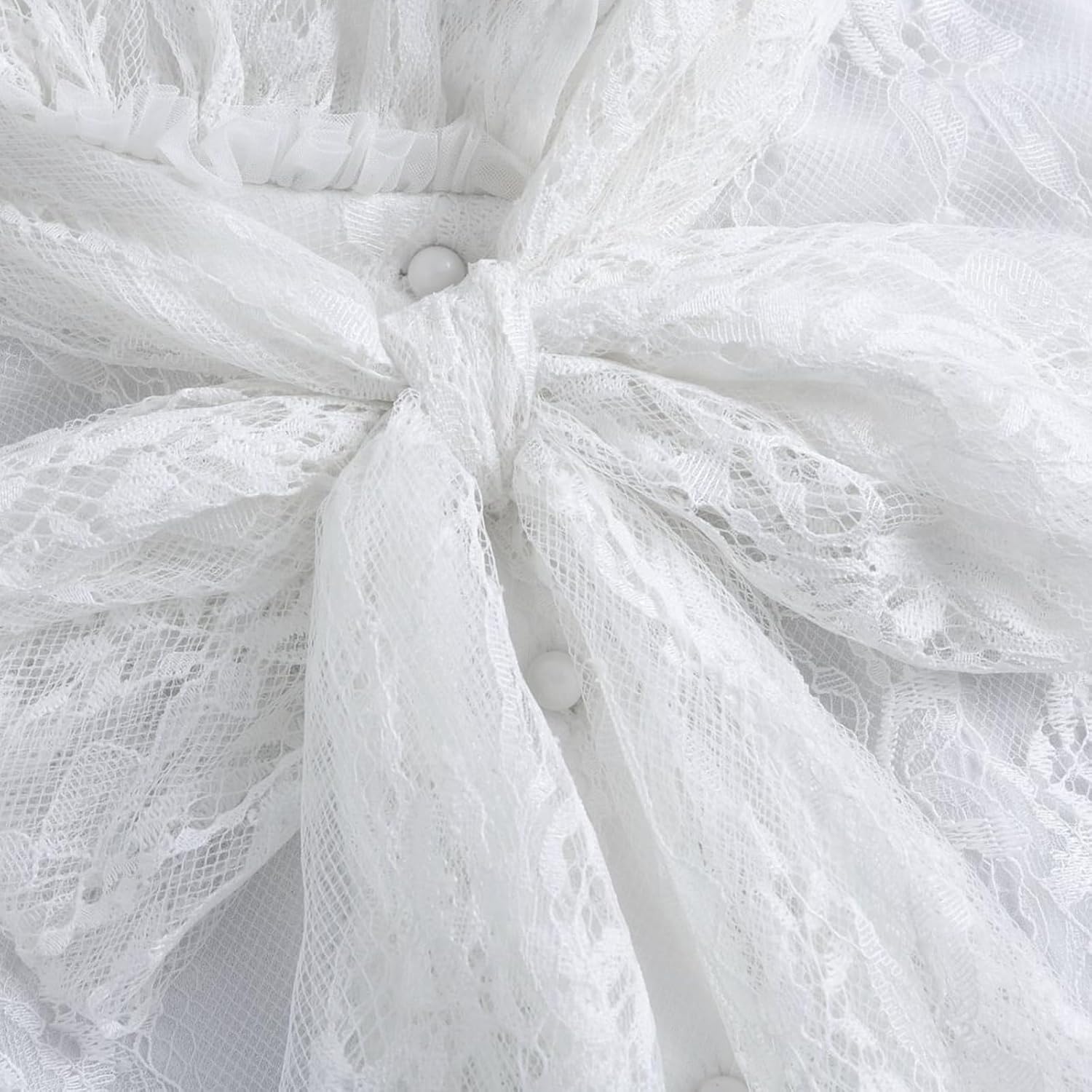 Lace Flower False Collar for Women Sheer Detachable Ruffle Collar Neck Decorative Accessory for Formal Occasion Outfit