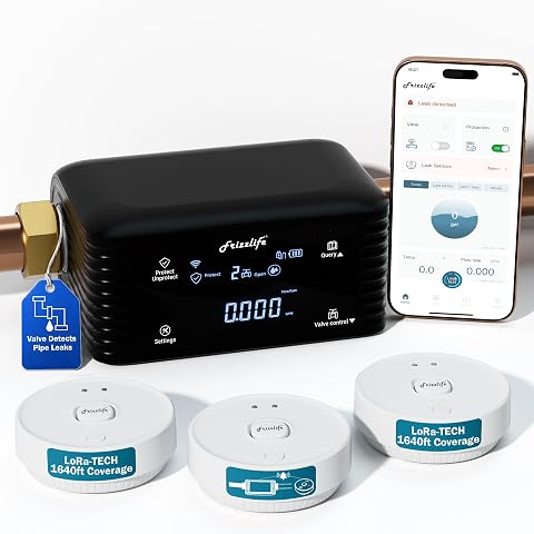 Frizzlife LPG365 Smart Water Auto Shutoff Valve with Leak Sensors