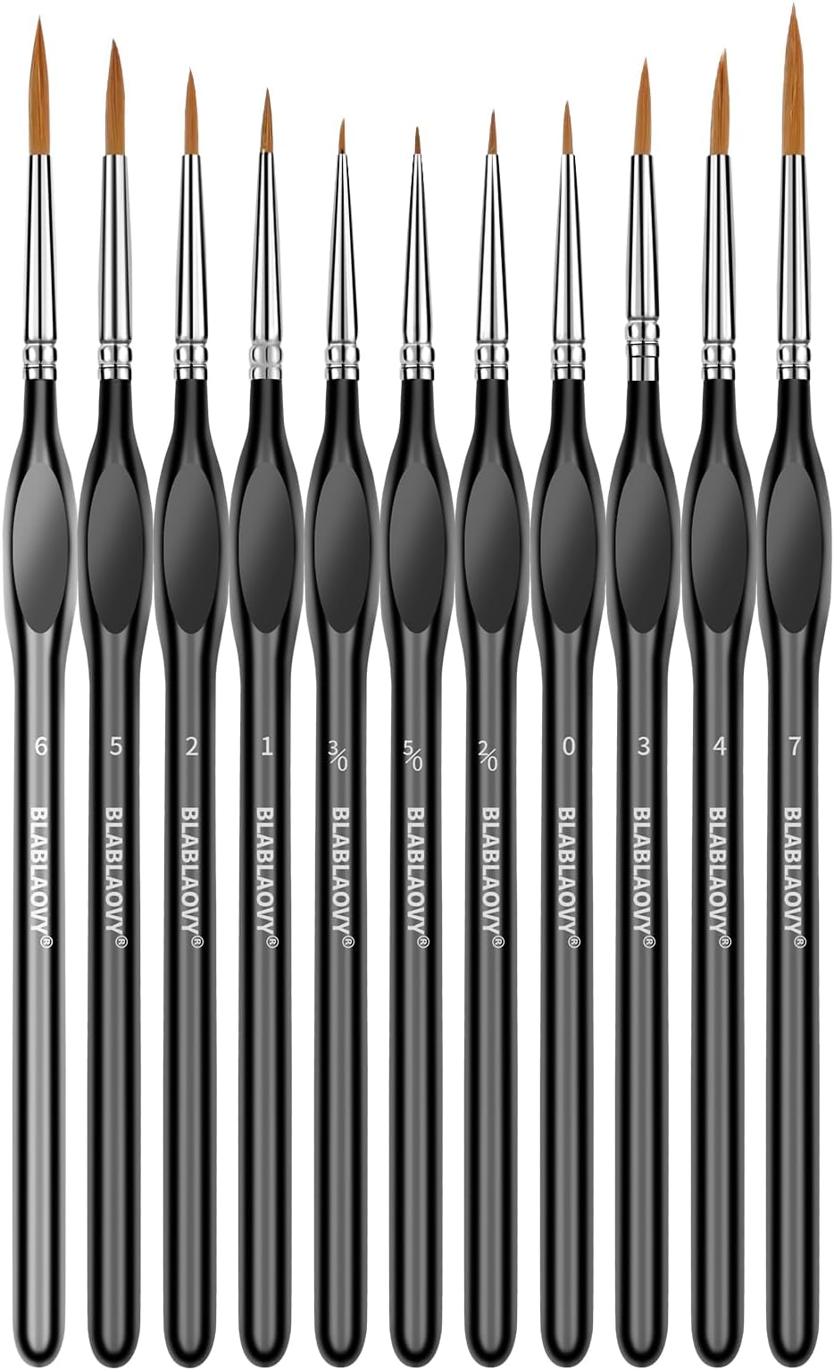 Detailing Paint Brush, 11 Pcs Miniature Paint Brushes with Triangular Handles, Art Paint Brushe for Acrylic Painting, Model, Face, Citadel, Figurine, Watercolor, Oil, Paint by Numbers Kit for Adults