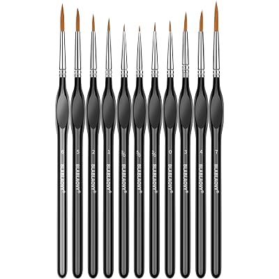 Detailing Paint Brush, 11 Pcs Miniature Paint Brushes with Triangular Handles, Art Paint Brushes for Acrylic Painting, Model, Face, Figurine, Watercolor, Oil, Paint by Numbers Kit for Adults