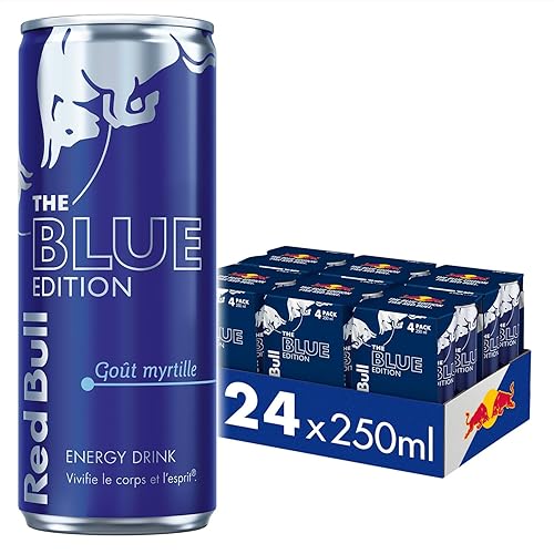 Red Bull, Boisson énergisante, Goût Myrtille 4x250ml (6 packs de 4x250ml - 24 canettes)