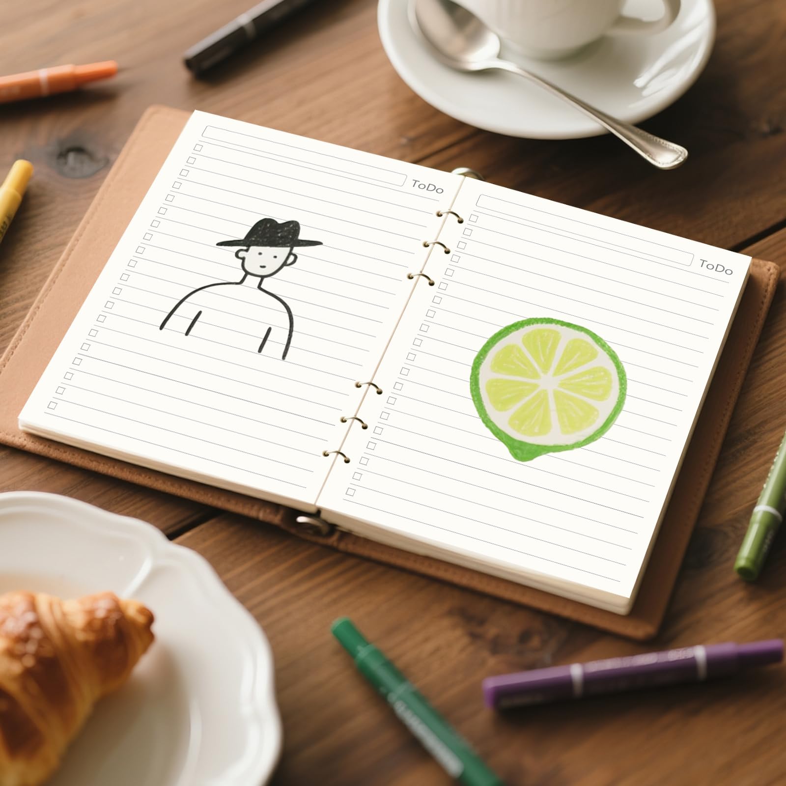 Carnet To Do List A5 Perforée 6 Trous 180 Feuilles Recharge Papier Planificateur Mensuel