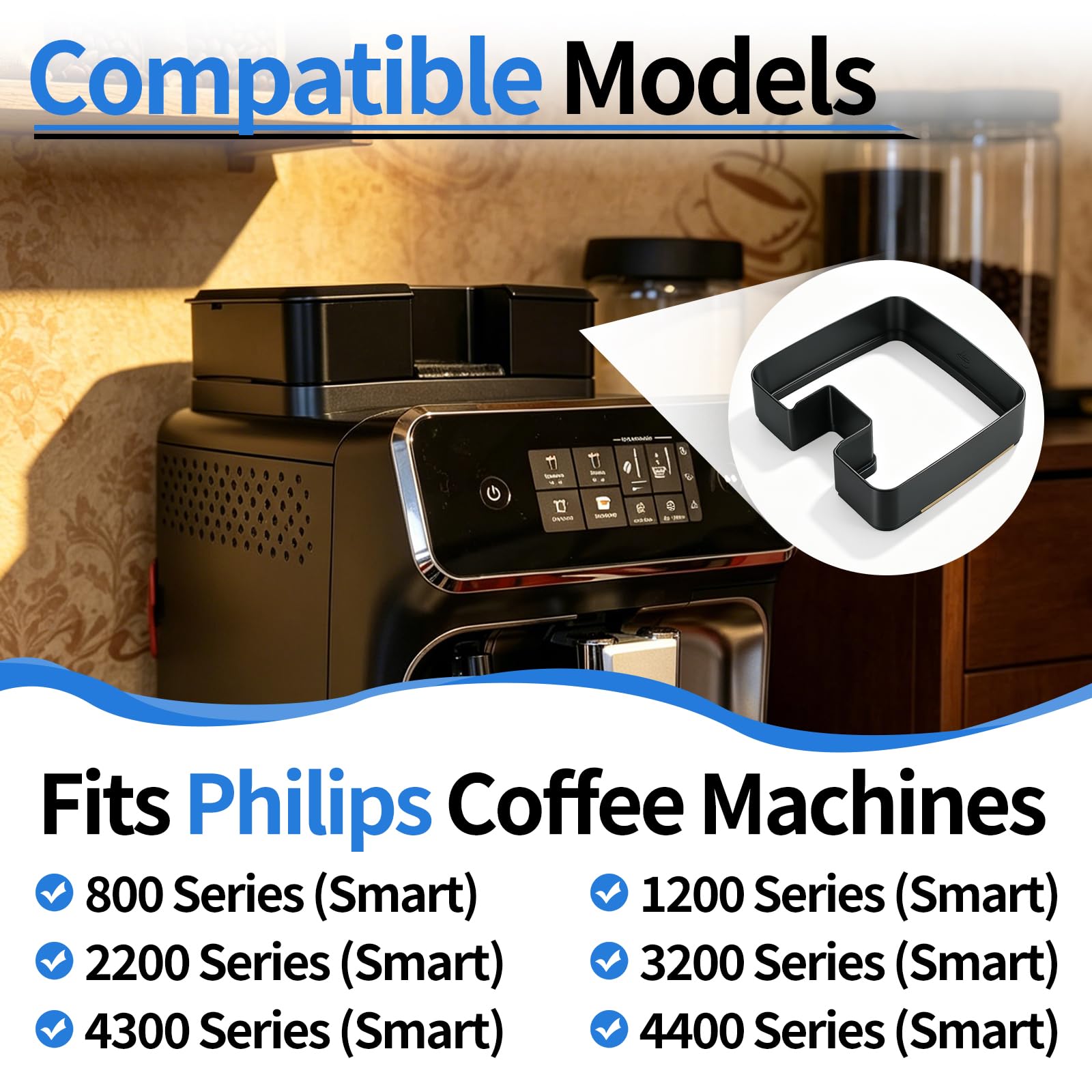 Erweiterung Kaffeebohnenbehälter für Philips Kaffeevollautomat 2200 - Kaffeevollautomat Zubehör für Philips 800 1200 3200 4300 4400 Series (Smart), Bohnenbehälter Ersatzteile für Mehr Kaffeebohnen