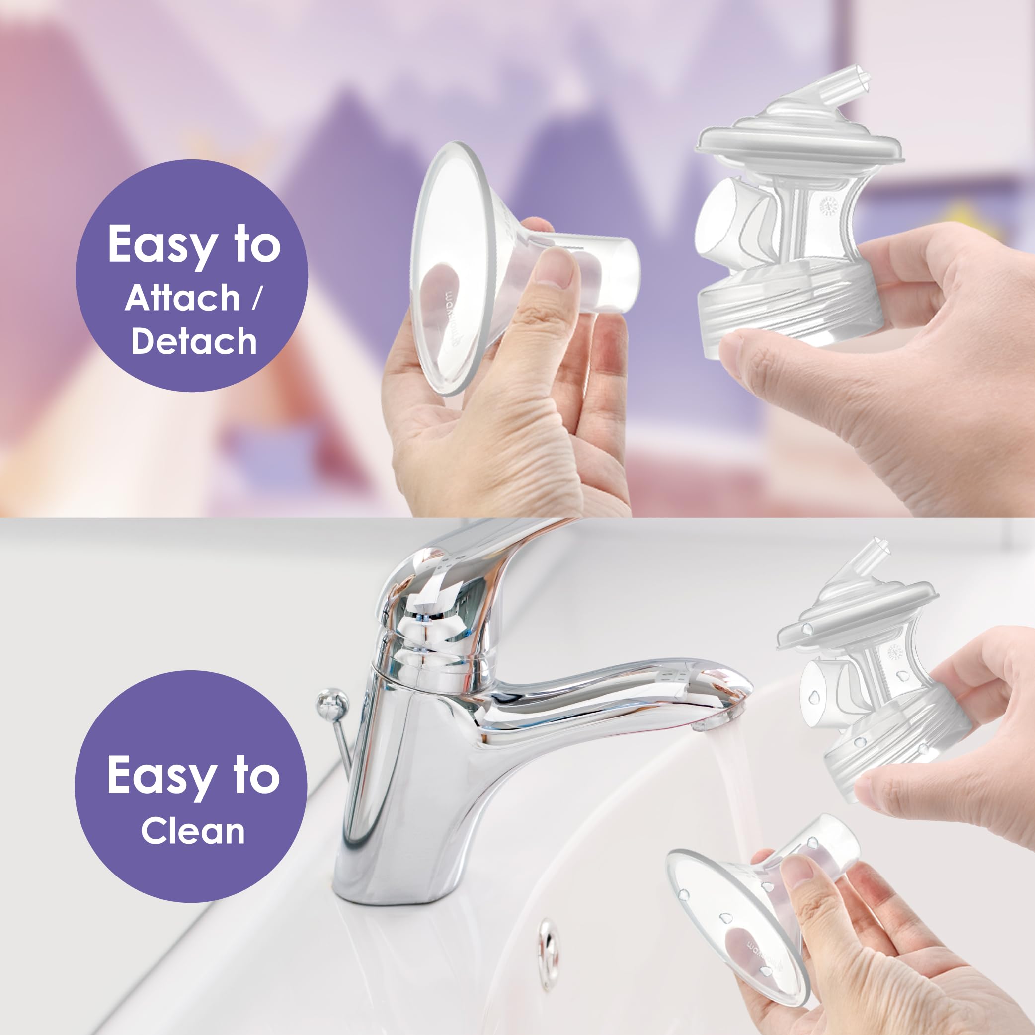 Maymom części do laktatora kompatybilne z laktatorami Lansinoh lejek szeroki łącznik zawór przewód i backflow protector 21 mm Classic; akcesorium kompatybilne nieoryginalne