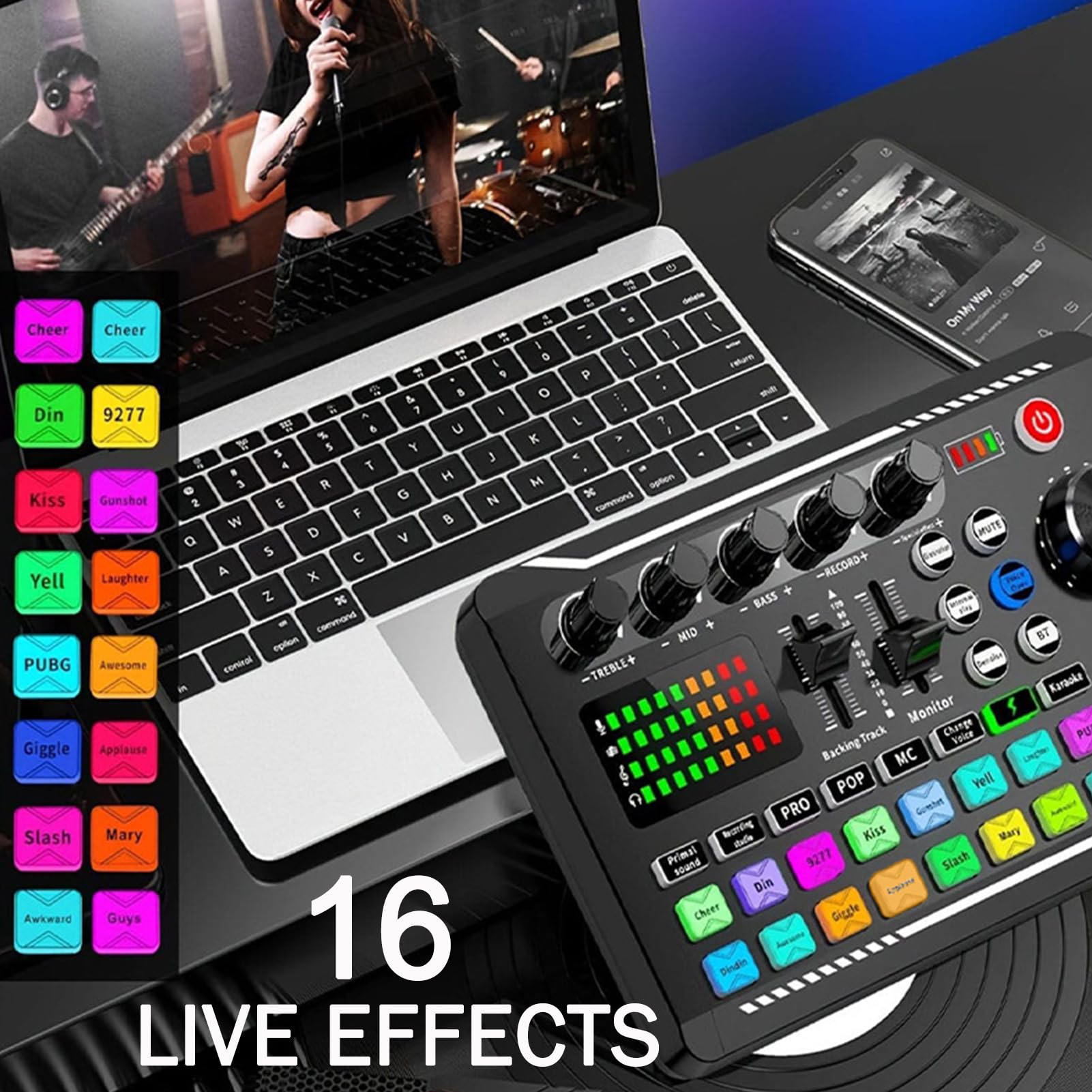 Amazon.com: F998 Live Sound Card & Audio Mixer with 16 Voice